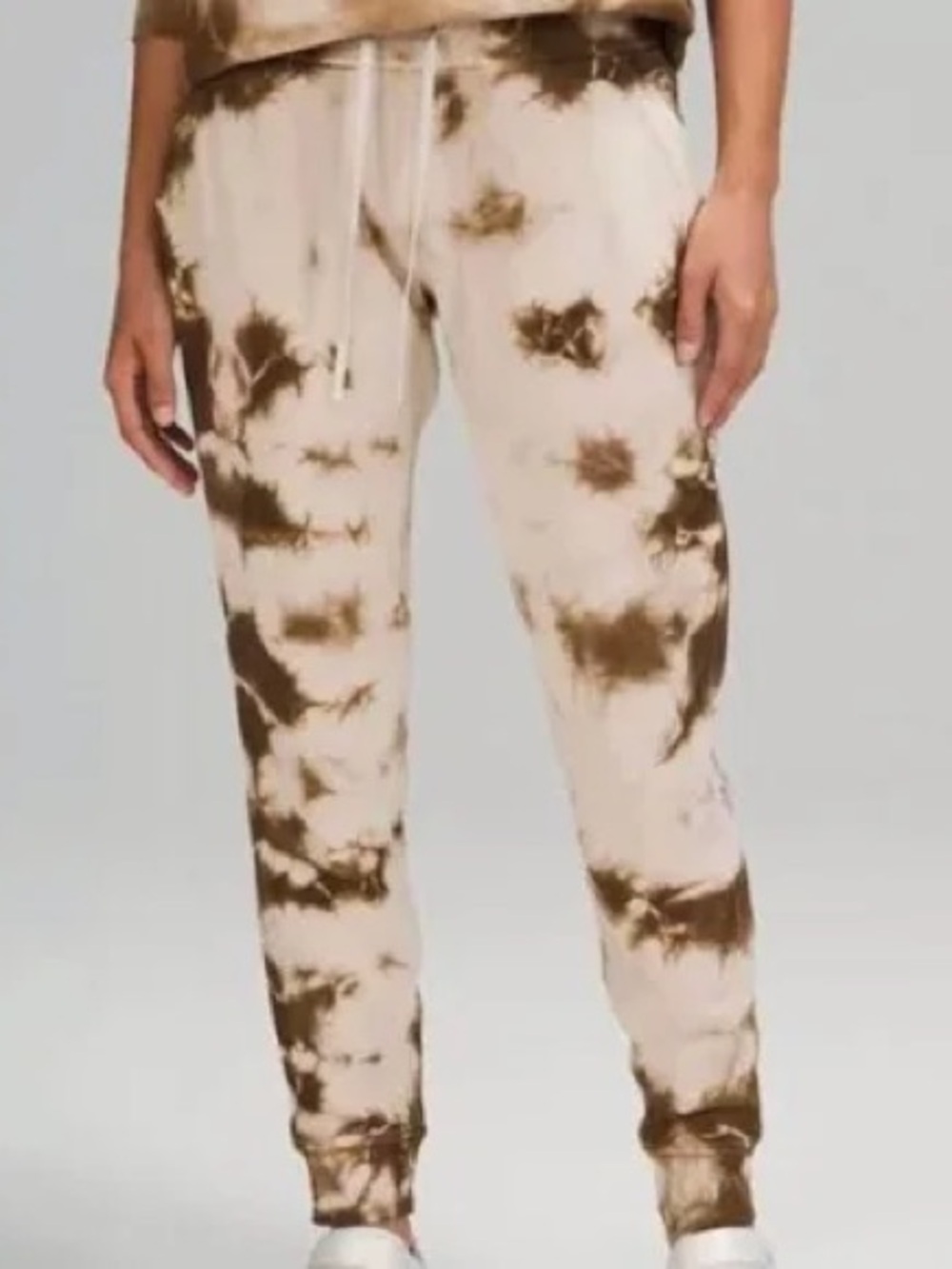 Lululemon Warm Down Jogger Womens 8 Earth Dye Sand Brown Tie Dye